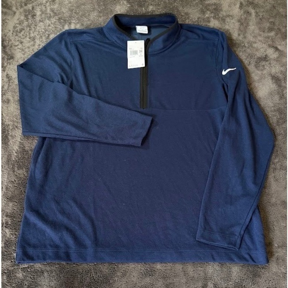 Nike Golf Dri-FIT Victory 1/2-Zip Pullover Navy Blue Mens XXL DJ5474-419